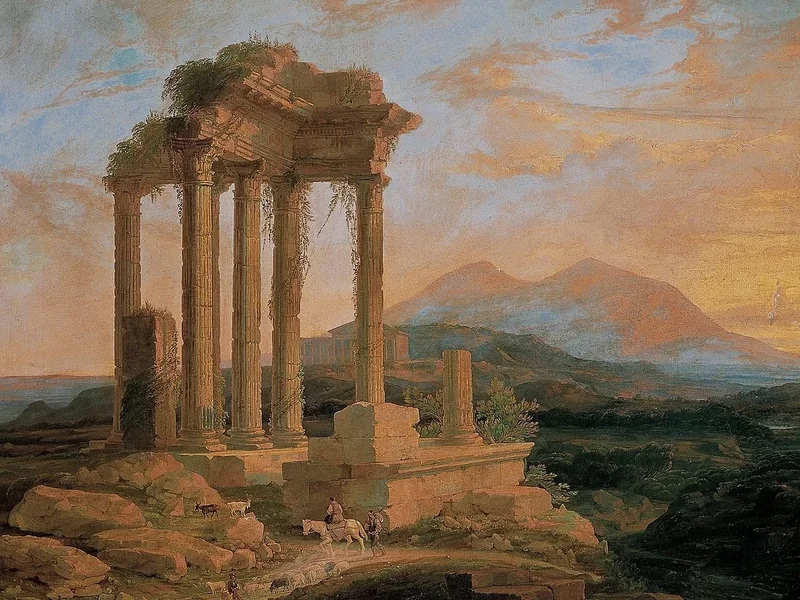 1814-Lluís Rigalt Farriols - Paesaggio con rovine